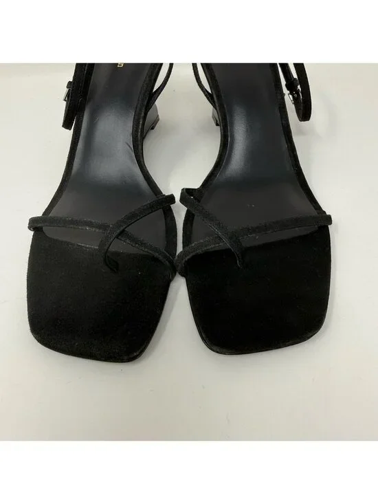 New Reformation Emilia Wedge Sandal Black Sz 7.5 - Picture 9 of 12